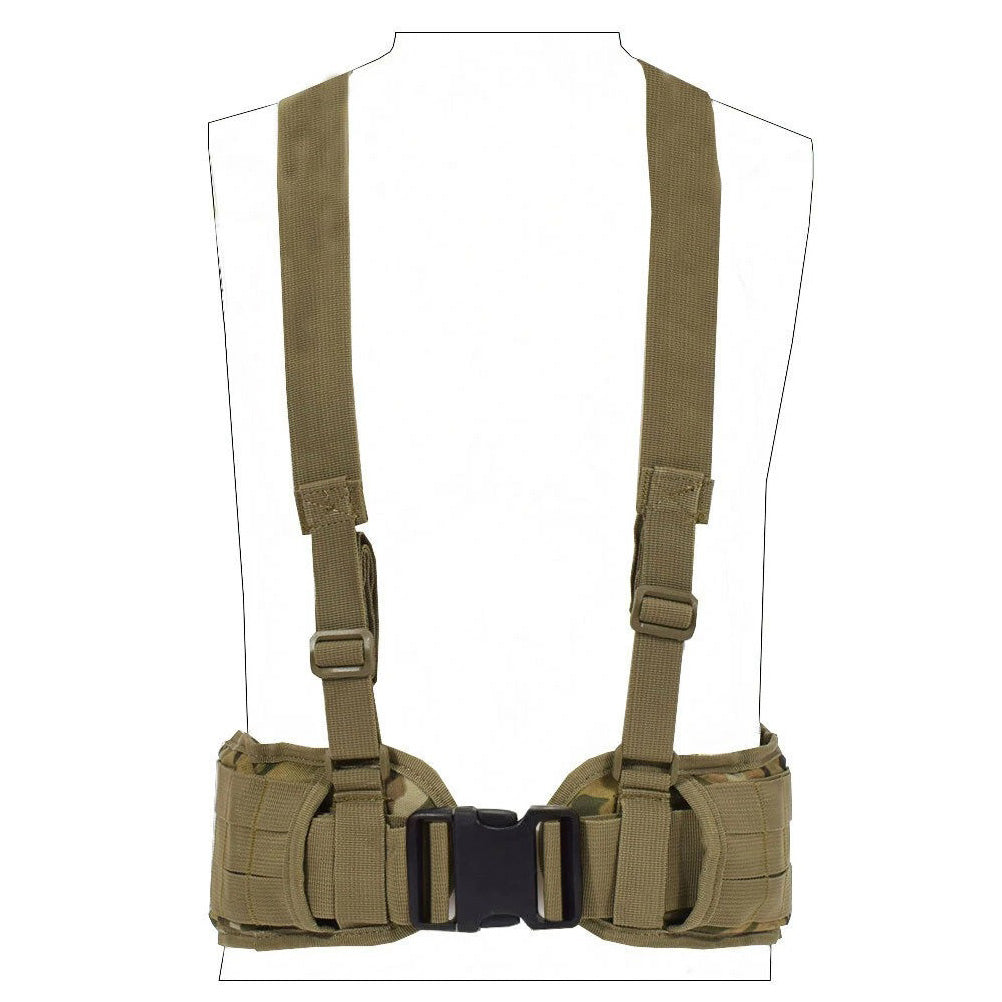 SINAIRSOFT Tactical Molle Waist Padded Belt w/ Suspender Combat Hunting Belts
