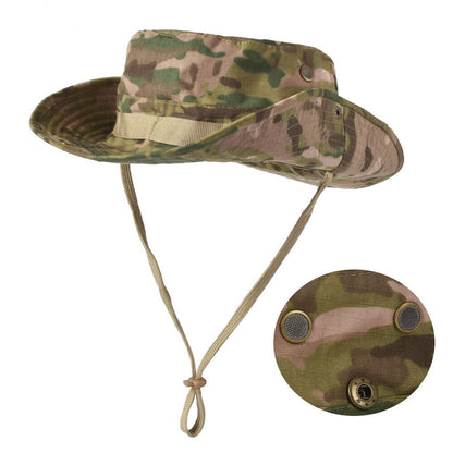 SINAIRSOFT Tactical Boonie Hat Camo Bucket Wide Brim Sun Fishing Bush Booney Cap