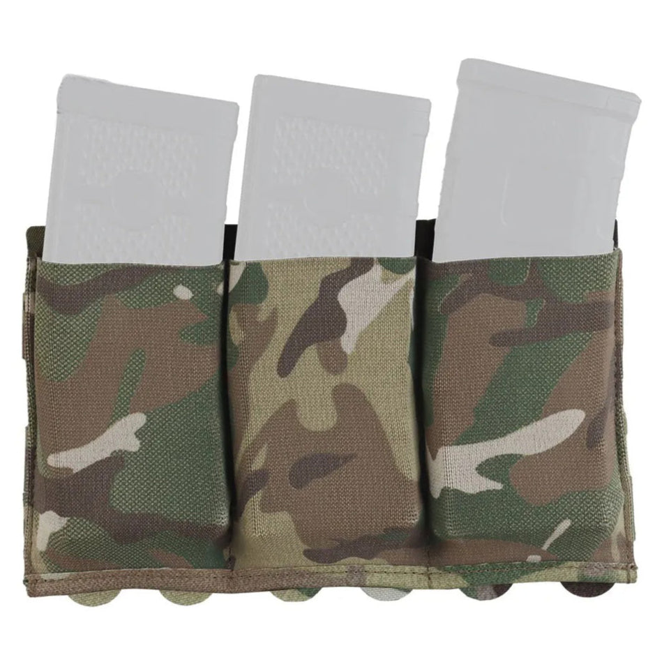 SINAIRSOFT Tactical Molle Triple Open 5.56 7.62 Magazine Pouch Elastic Mag Holder