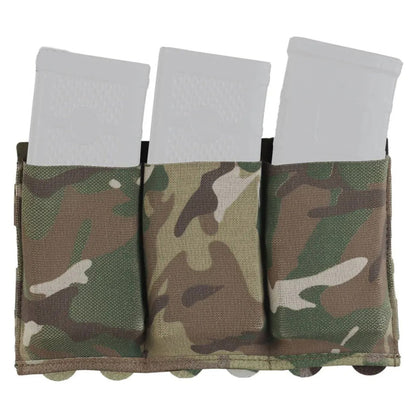 SINAIRSOFT Tactical Molle Triple Open 5.56 7.62 Magazine Pouch Elastic Mag Holder