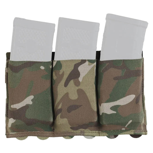 SINAIRSOFT Tactical Molle Triple Open 5.56 7.62 Magazine Pouch Elastic Mag Holder