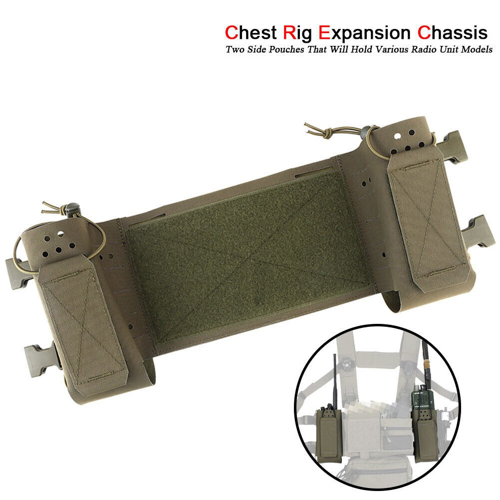SINAIRSOFT Tactical Chest Rig Vest Chassis Expander Radio Pouch Mag Holder