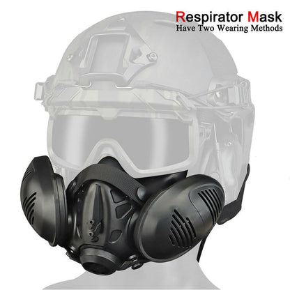 SINAIRSOFT Tactical Protect Half Face Mask Bilateral Respirator Facepiece
