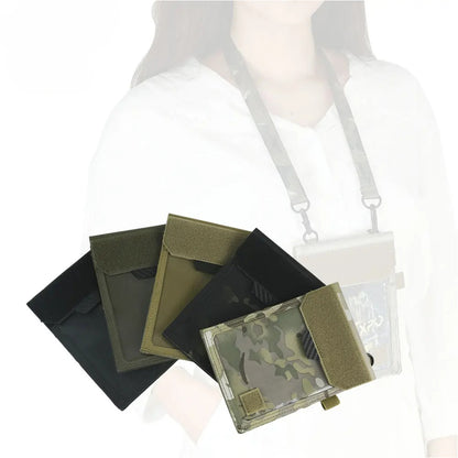 SINAIRSOFT Tactical ID Card Holder Hook & Loop Patch Badge Credit Bag Neck Lanyard Key Ring