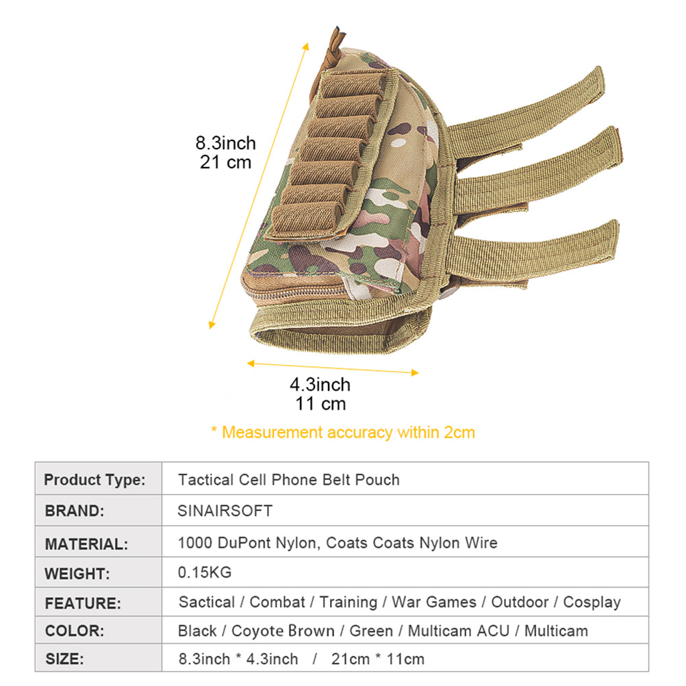 SINAIRSOFT Tactical Hunting Rifle Shotgun Buttstock Cheek Rest Ammo Shell Mag Pouch