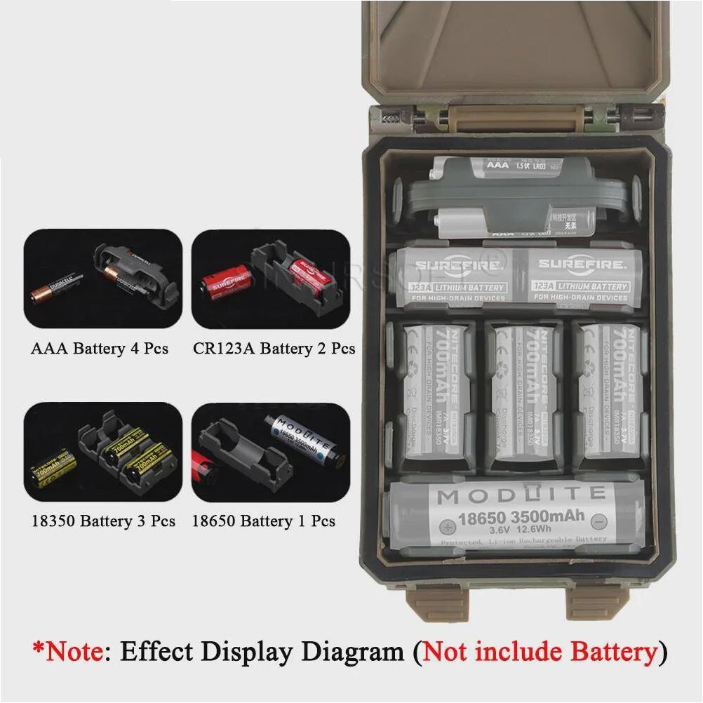 SINAIRSOFT Modular Battery Container For CR2032 18650 CR123A Molle Vest Storage Box