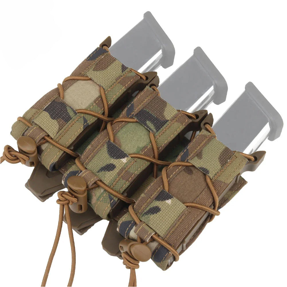 SINAIRSOFT Tactical Triple 9mm Magazine Pouch MOLLE Open Top MAG Carrier Holder Bag