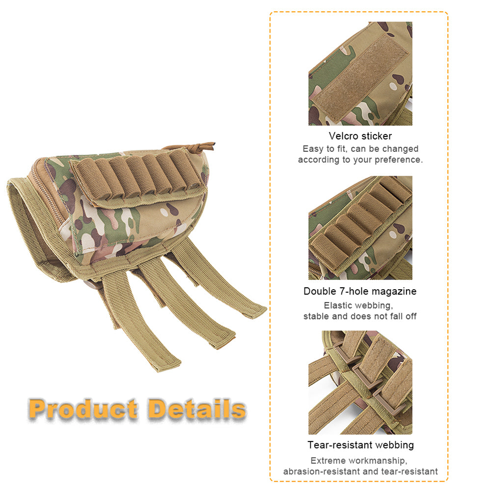 SINAIRSOFT Tactical Hunting Rifle Shotgun Buttstock Cheek Rest Ammo Shell Mag Pouch