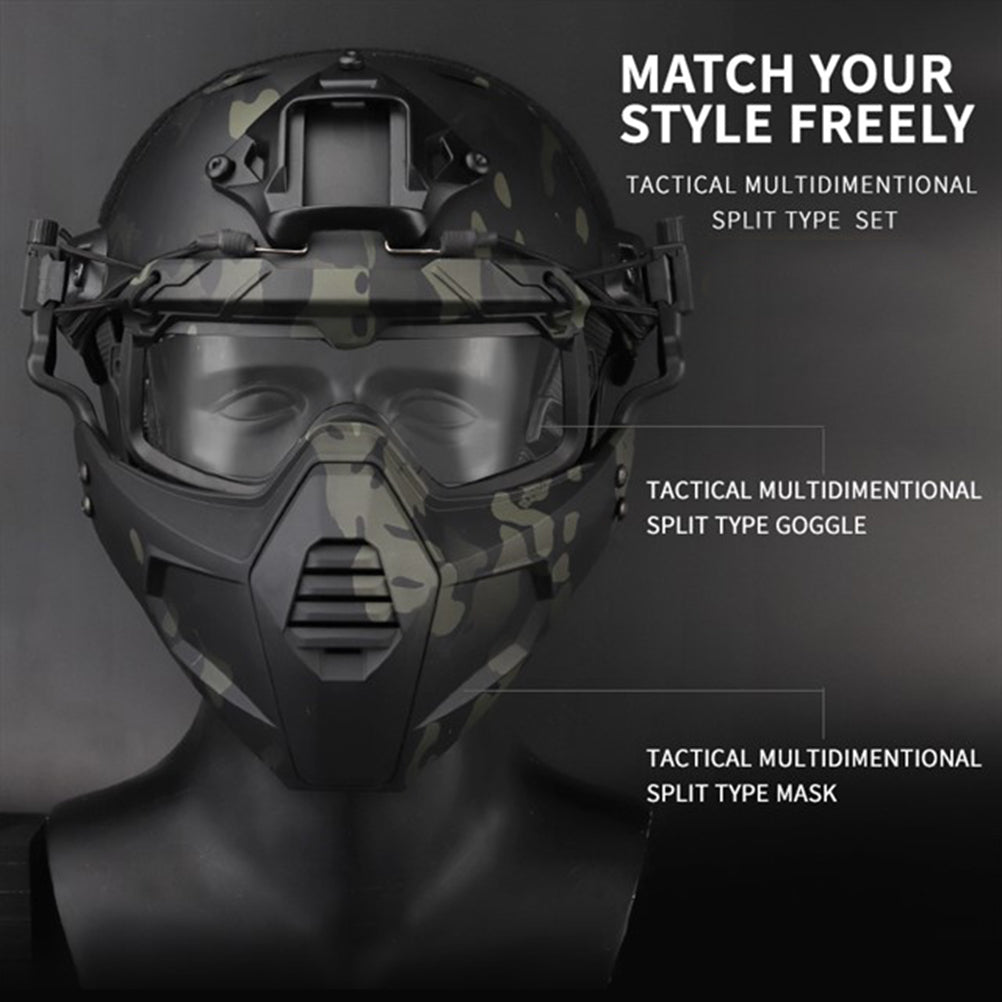 SINAIRSOFT Tactical Half Fask Mask & Goggle Set Protective Mask