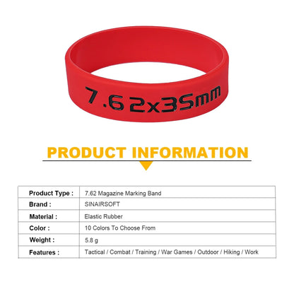 SINAIRSOFT 5Pcs/Pack Tactical Magazine Marking Band Airsoft Rifle Elastic Mag Rubber Ring 7.62