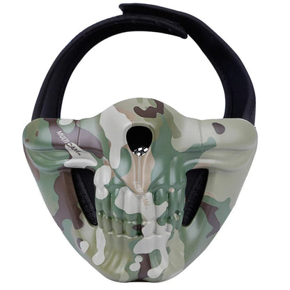 SINAIRSOFT Tactical Skull Half Face Mask Cosplay Samurai Kabuki Airsoft Protect Cover