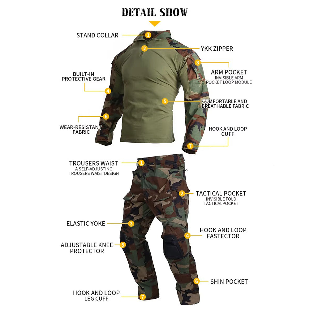 EMERSONGEAR G3 Tactical Mens Shirt Hunting Tops Clothing Gen3 Camoflage Combat Shirt