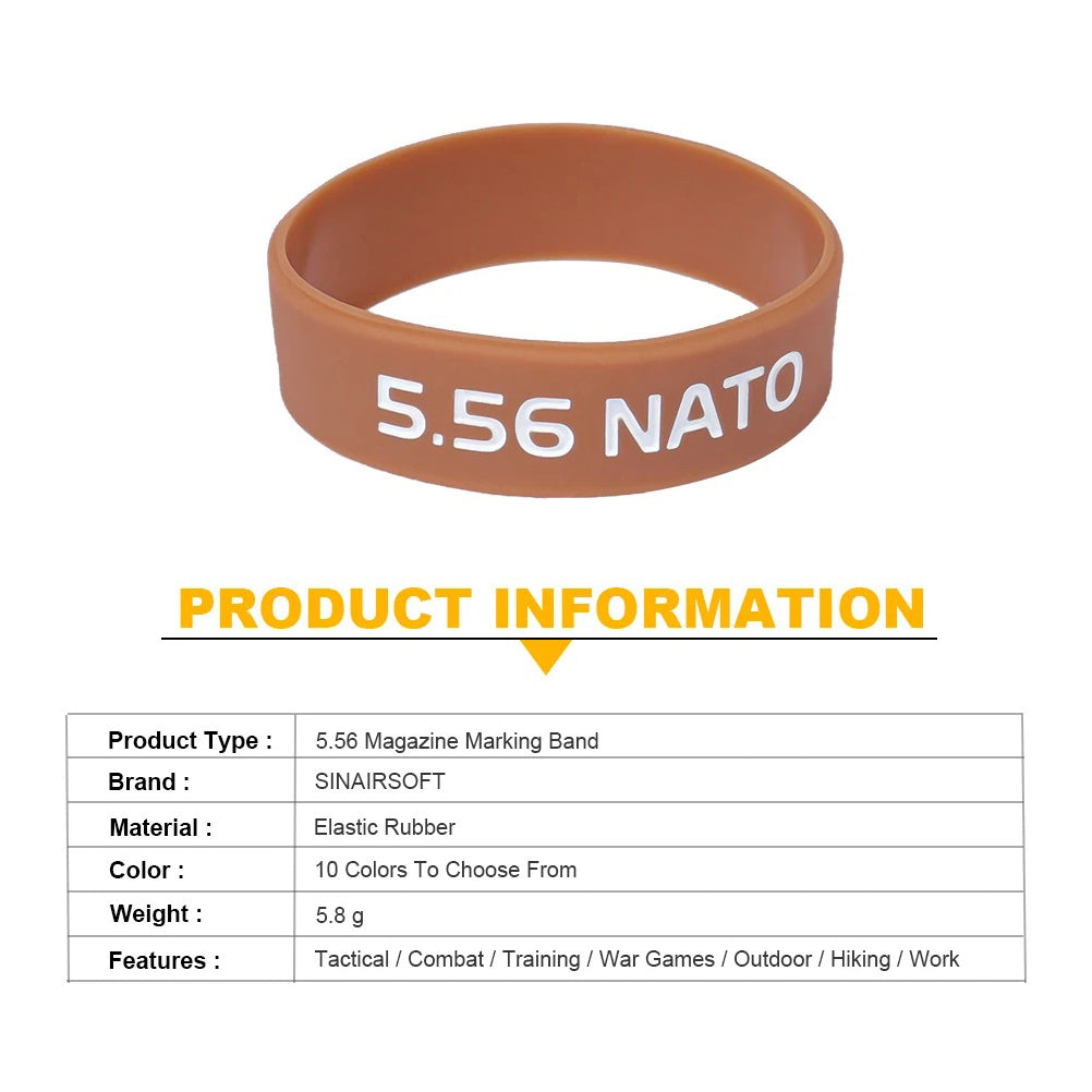 SINAIRSOFT 5Pcs/Pack Tactical Magazine Marking Band Airsoft Rifle Elastic Mag Rubber Ring 5.56