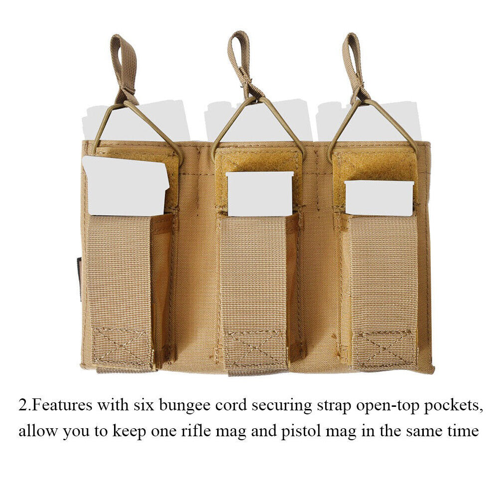 EMERSONGEAR Tactical Triple Open Top Molle Magazine Pouch