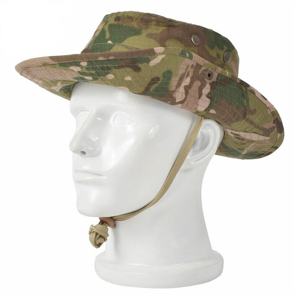 SINAIRSOFT Tactical Boonie Hat Camo Bucket Wide Brim Sun Fishing Bush Booney Cap