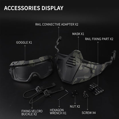 SINAIRSOFT Tactical Half Fask Mask & Goggle Set Protective Mask
