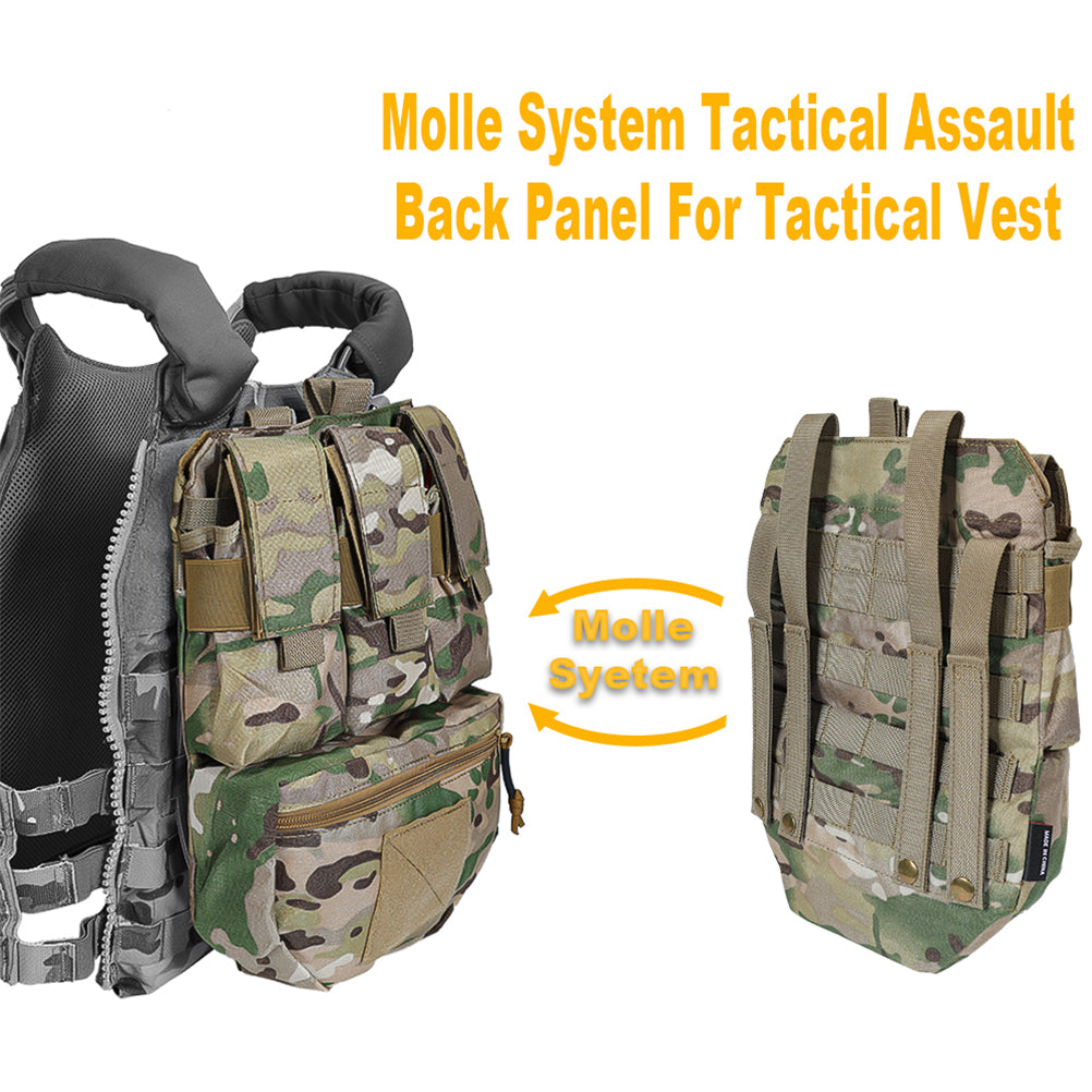 SINAIRSOFT Tactical Assault Back Panel Bag MOLLE Ammo Plate Carrier Pouch For Hunting Vest