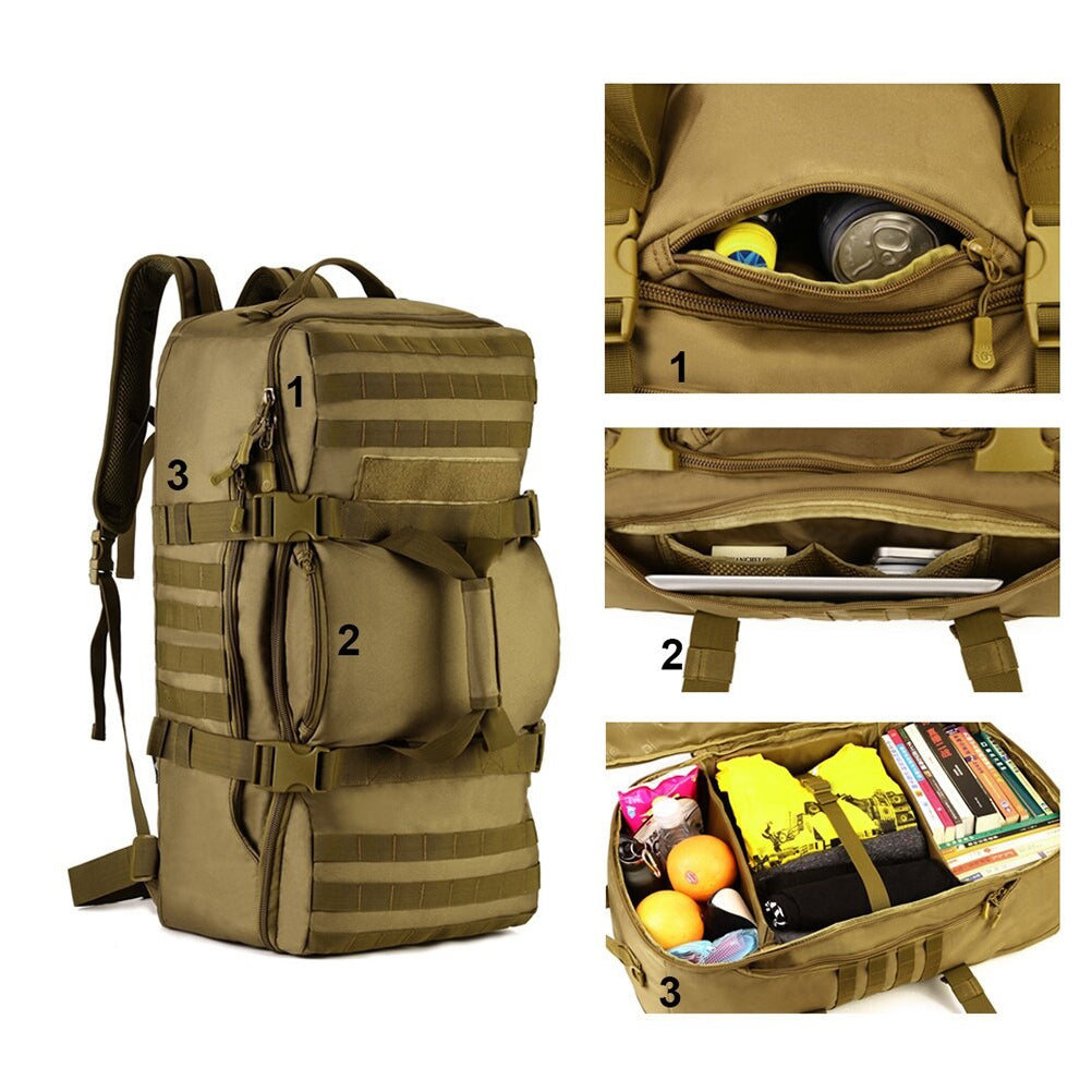 SINAIRSOFT 60L Outdoor Tactical Backpack Hiking Camping Bag MOLLE Luggage