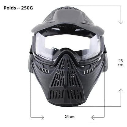 SINAIRSOFT Tactical Full Face Protective Safety Mask CS Helmet W/ Goggles