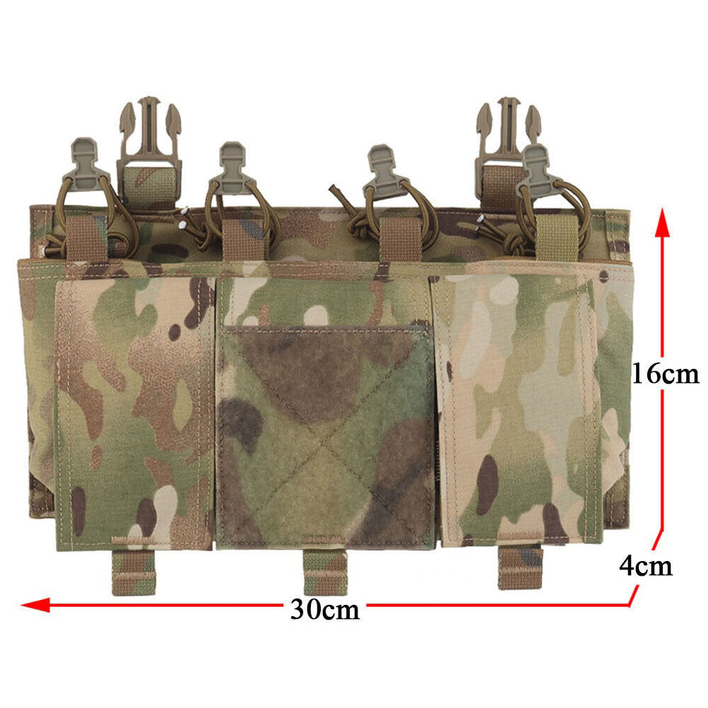 SINAIRSOFT Tactical Magazine Pouch Open Top 5.56 Rifle Mag Holder Vest Front Panel