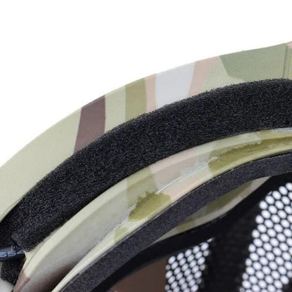 SINAIRSOFT Tactical Hunting Antifog Full Face Mask Fan Goggles Lens + Half Face Mask Set