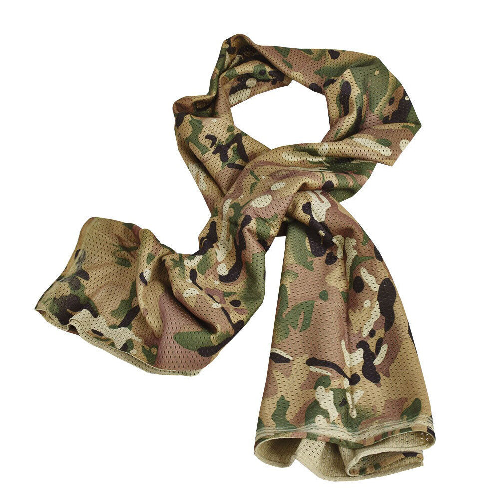 SINAIRSOFT Tactical Camo Mesh Wrap Hood Neck Scarf Sniper Face Veil Mask