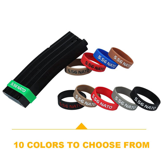 SINAIRSOFT 5Pcs/Pack Tactical Magazine Marking Band Airsoft Rifle Elastic Mag Rubber Ring 5.56