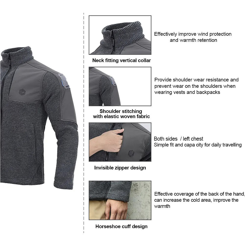 EMERSONGEAR Tactical Jacket Combat Suede Fleece Mens Windbreaker Coat Caping