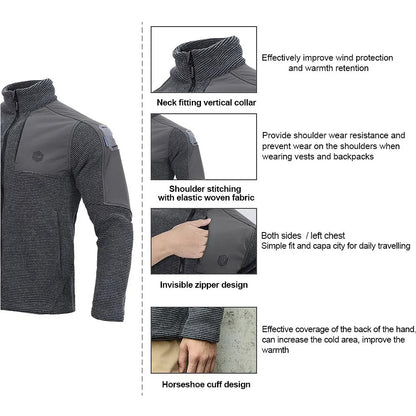 EMERSONGEAR Tactical Jacket Combat Suede Fleece Mens Windbreaker Coat Caping