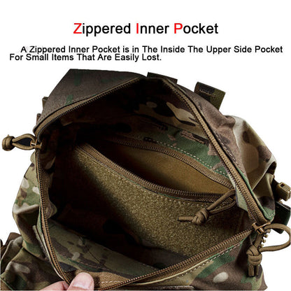 SINAIRSOFT Tactical Back Panel Double Pouch For V5 Plate Vest Zipper GP Bag