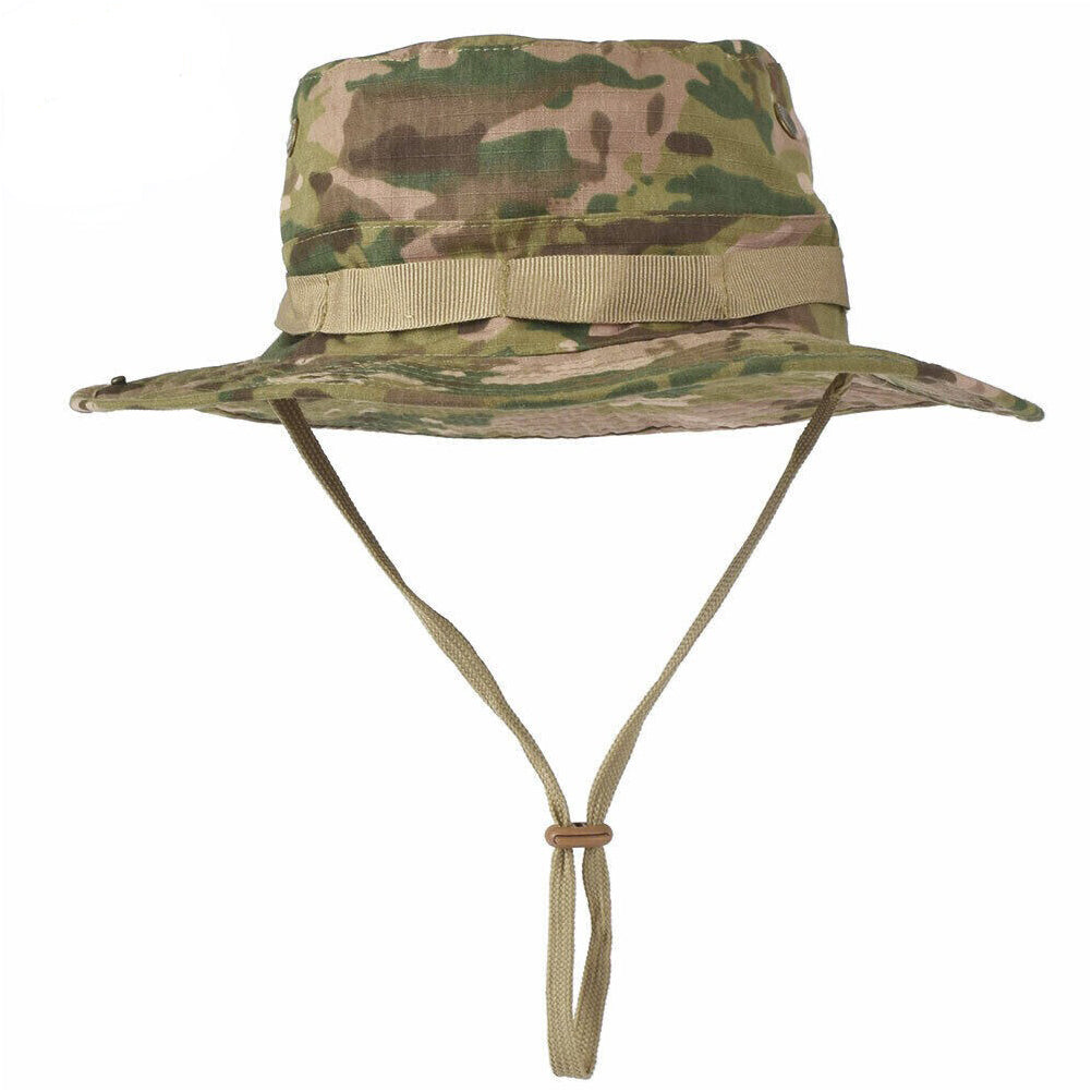 SINAIRSOFT Tactical Boonie Hat Camo Bucket Wide Brim Sun Fishing Bush Booney Cap