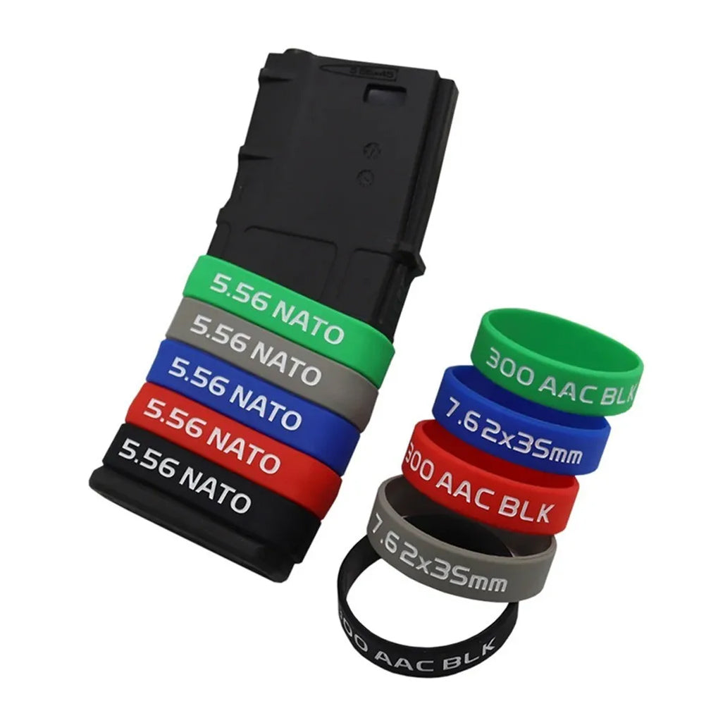 SINAIRSOFT 5Pcs/Pack Tactical Magazine Marking Band Airsoft Rifle Elastic Mag Rubber Ring 5.56