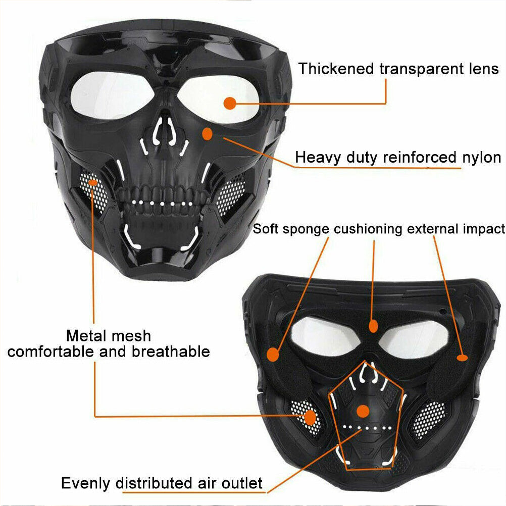 SINAIRSOFT Skull Tactical Airsoft Mask Protective CS Full Face Mask Helmet