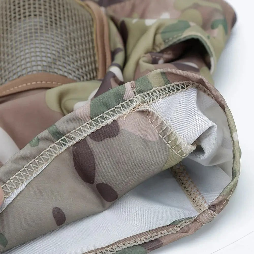 SINAIRSOFT Tactical Balaclava Steel Mesh Face Mask Camo Full Hat Neck Scarf