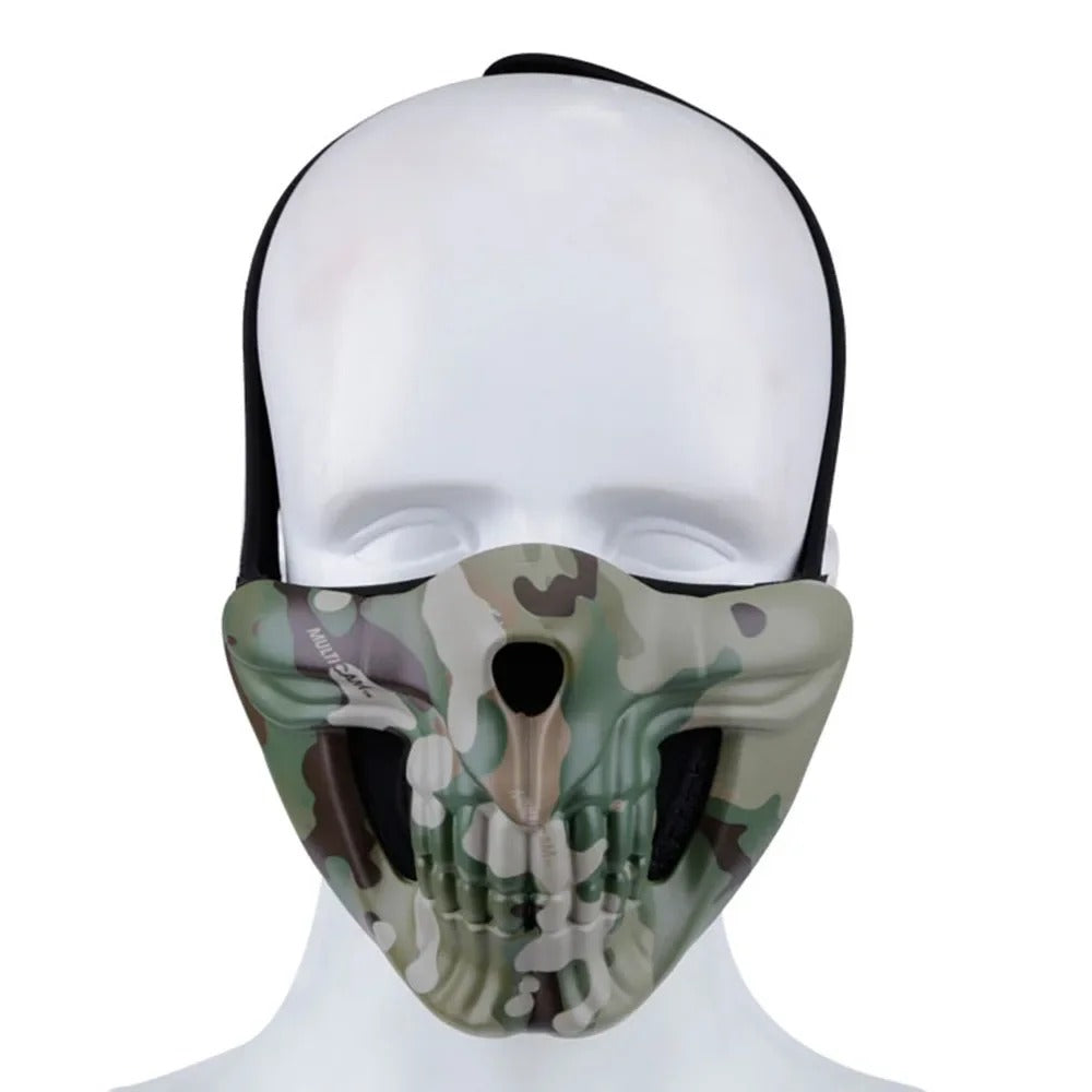 SINAIRSOFT Tactical Skull Half Face Mask Cosplay Samurai Kabuki Airsoft Protect Cover