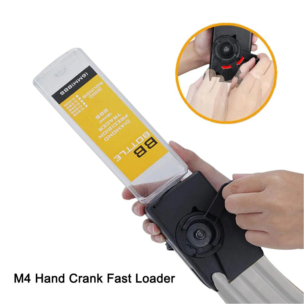 SINAIRSOFT Quick Loader M4 BB 3000 Rounds Hand Crank  Large Storage Bottle Capacity