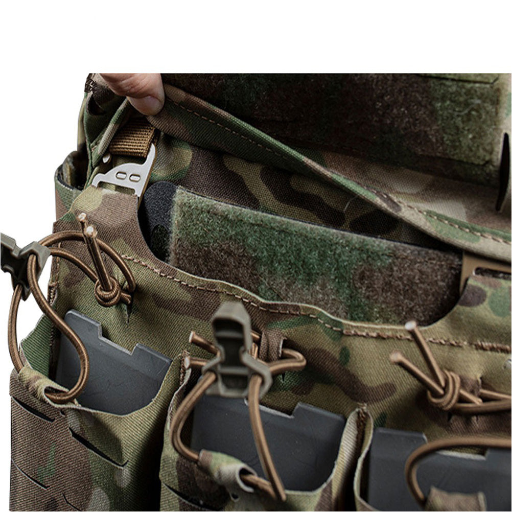 SINAIRSOFT Tactical G-hook DOPE Front Flap Pouch Triple Mag Pack MOLLE Panel Chest Rig Bag