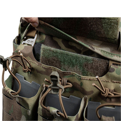 SINAIRSOFT Tactical G-hook DOPE Front Flap Pouch Triple Mag Pack MOLLE Panel Chest Rig Bag