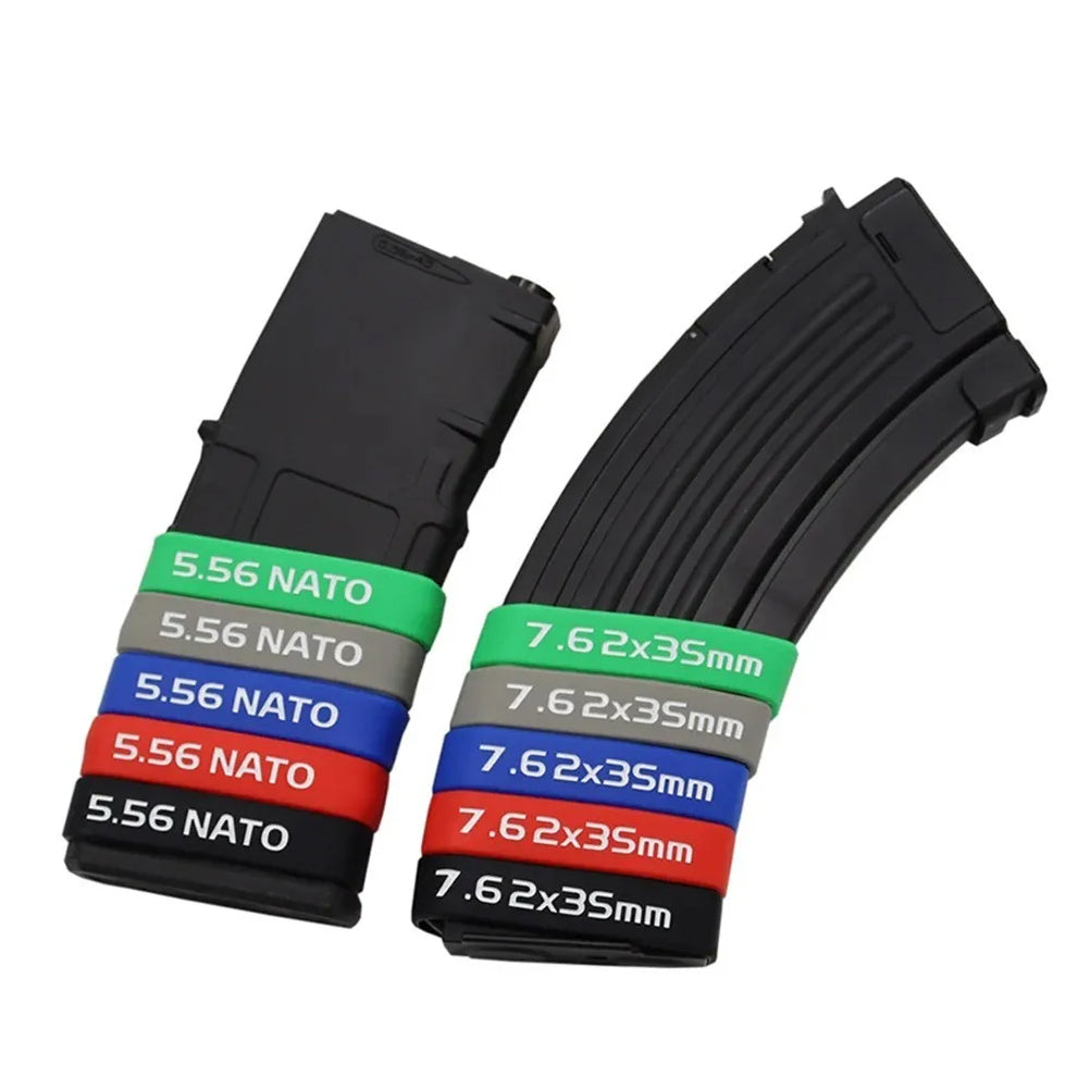 SINAIRSOFT 5Pcs/Pack Tactical Magazine Marking Band Airsoft Rifle Elastic Mag Rubber Ring 7.62