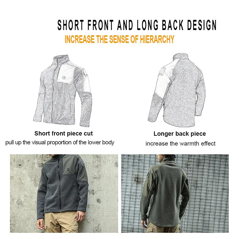 EMERSONGEAR Tactical Jacket Combat Suede Fleece Mens Windbreaker Coat Caping