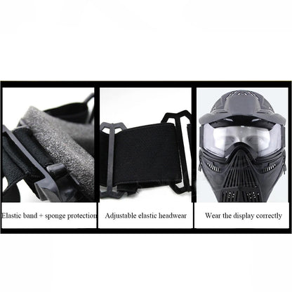 SINAIRSOFT Tactical Full Face Protective Safety Mask CS Helmet W/ Goggles