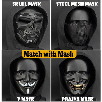 SINAIRSOFT Tactical Half Face Mask Hood Protection Halloween