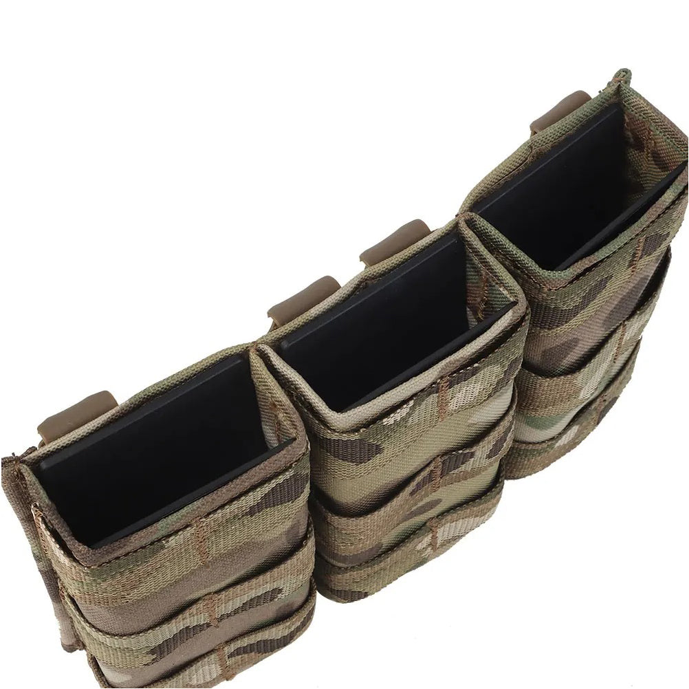 SINAIRSOFT  Tactical Triple 5.56 Magazine Pouch w/ Insert Open Top Molle Rifle Mag Holder