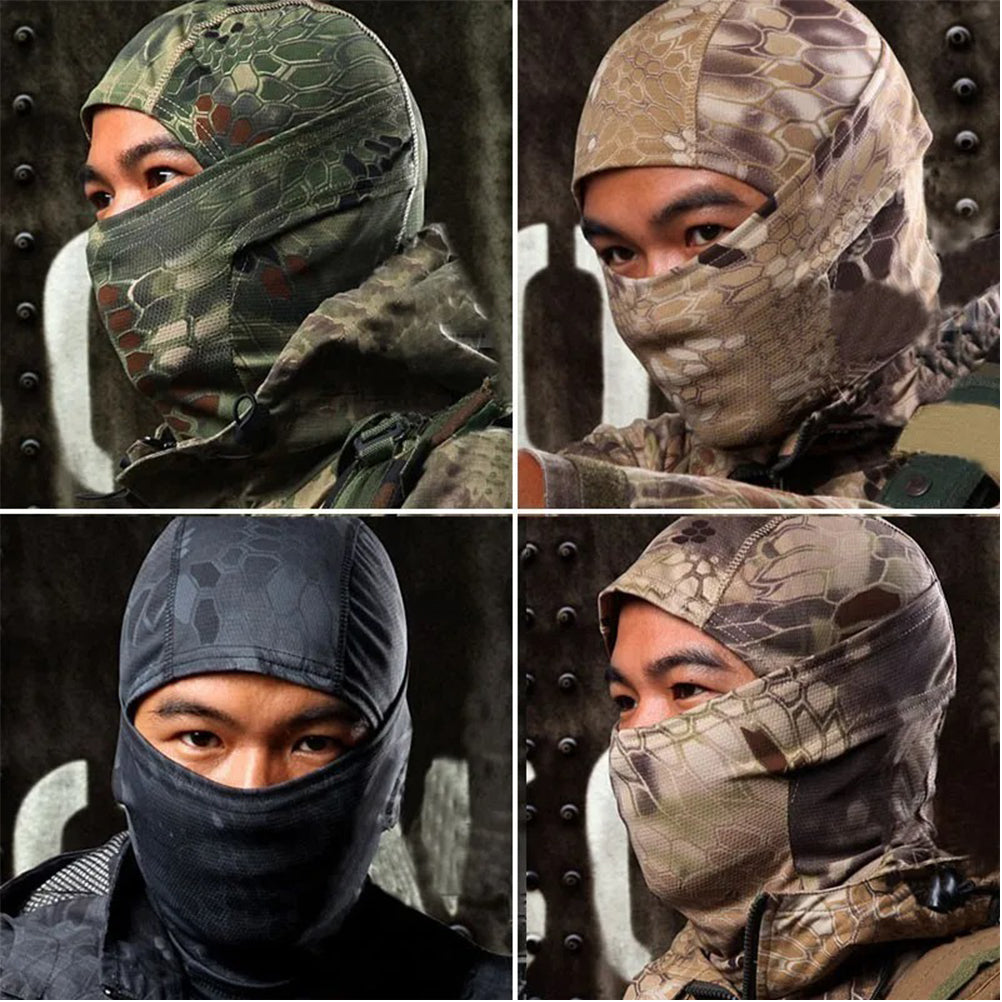 SINAIRSOFT Tactical Camo Full Hat Face Mask Neck Scarf Windproof Cycling Protect