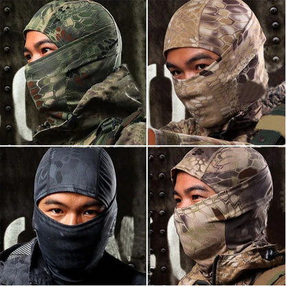 SINAIRSOFT Tactical Camo Full Hat Face Mask Neck Scarf Windproof Cycling Protect