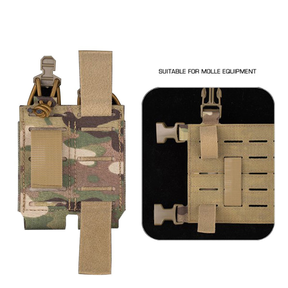 SINAIRSOFT Camo Dual 9mm Magazine Bag MOLLE Bag Tactical Vest  Storage Bag
