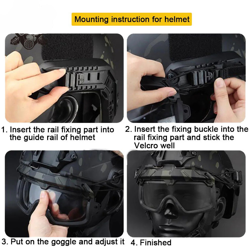 SINAIRSOFT Tactical Helmet Safety Goggles  Hunting Protective Glasses