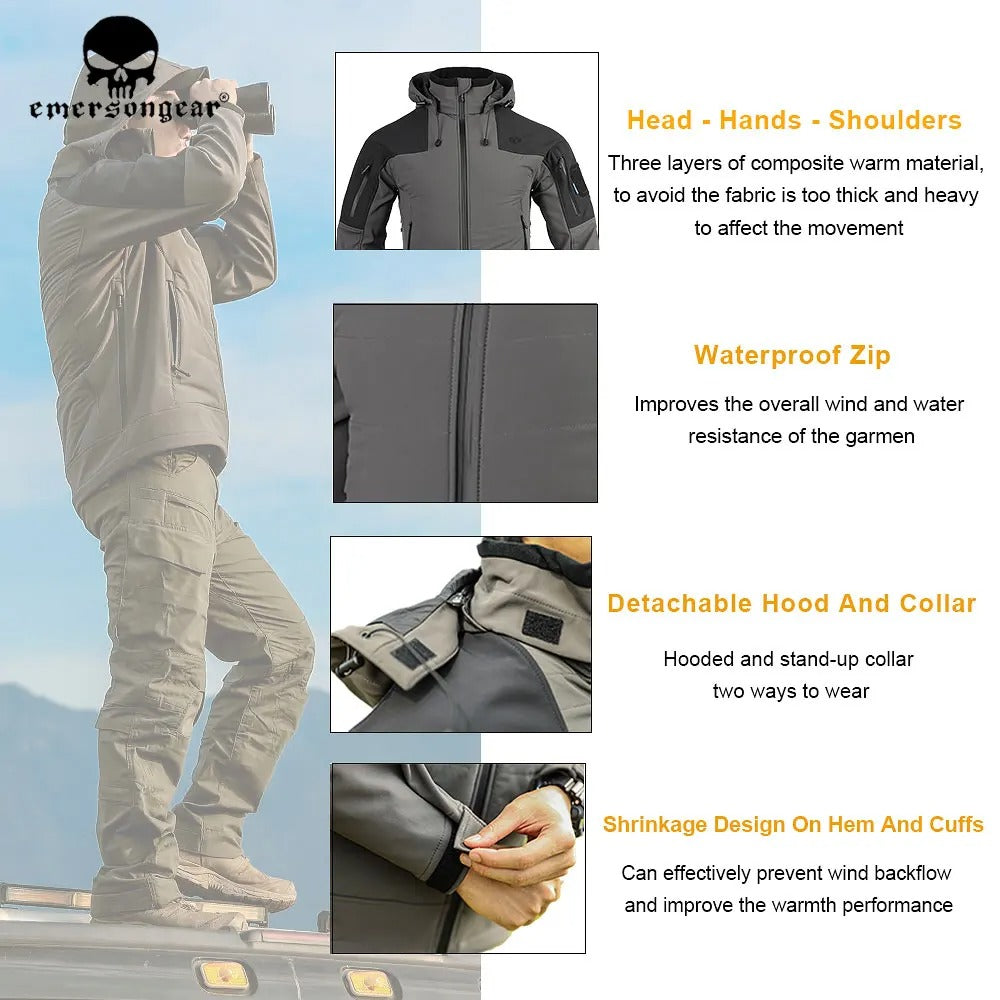 EMERSONGEAR Blue Lable G2 Functional Tech Jacket Men Windproof Waterproof  Coats