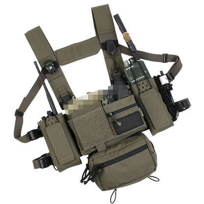 SINAIRSOFT Tactical Chest Rig Vest Chassis Expander Radio Pouch Mag Holder