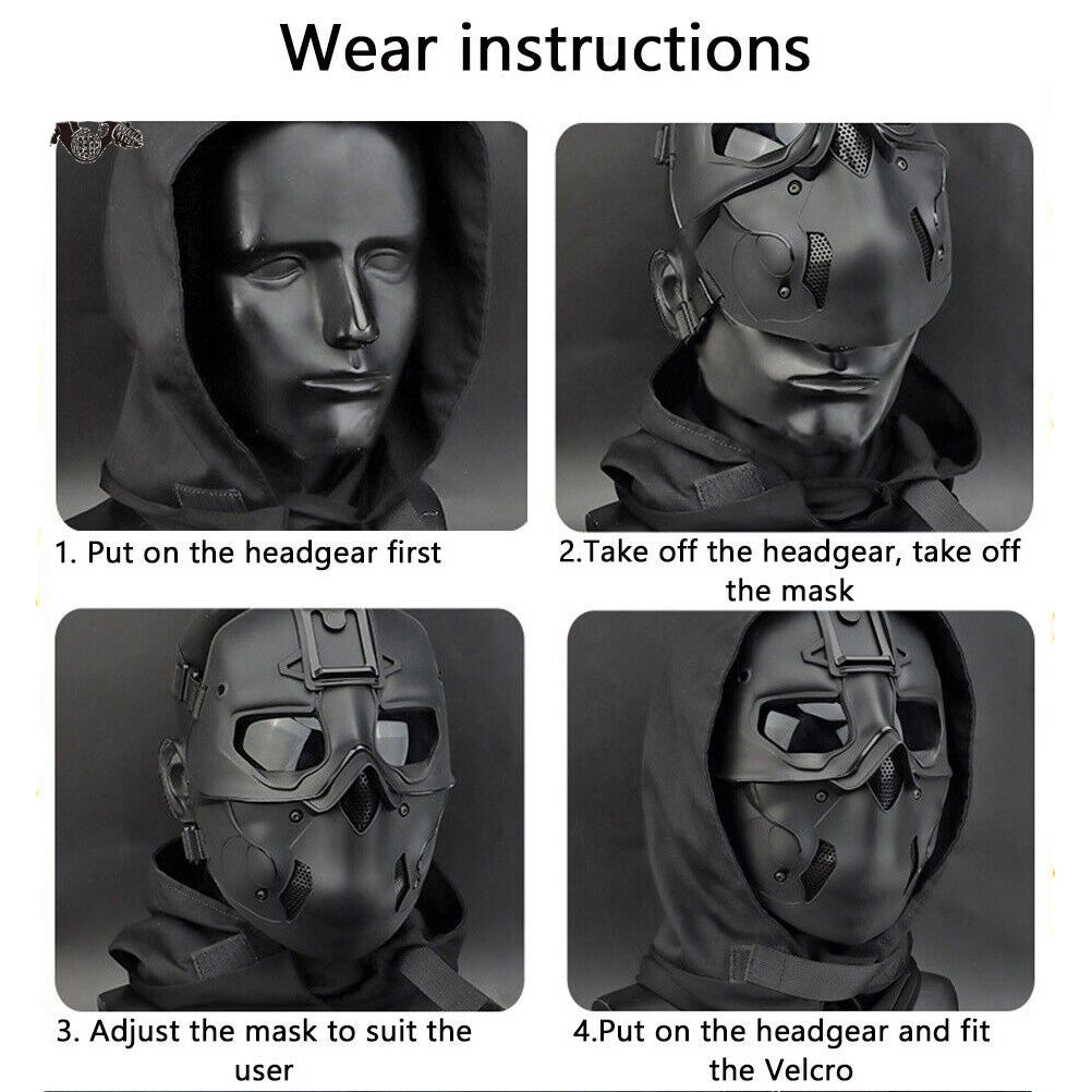 SINAIRSOFT Full Face Tactical Breathable W/ Headgear Mask